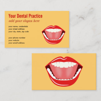 Big Mouth Gold Professional Dental Kids Dentist Business Card