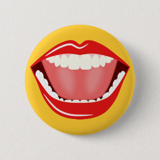 Big Mouth Humour Laughing Funny Round Buttons