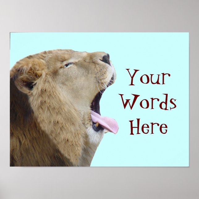 Big Mouth Lion Poster Print (Front)