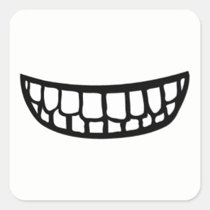 Big mouth square sticker