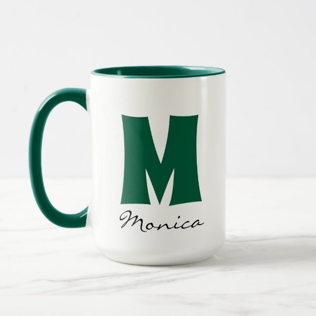 Big Mug | Huge Mug | Script Custom Name Monogram (Left)