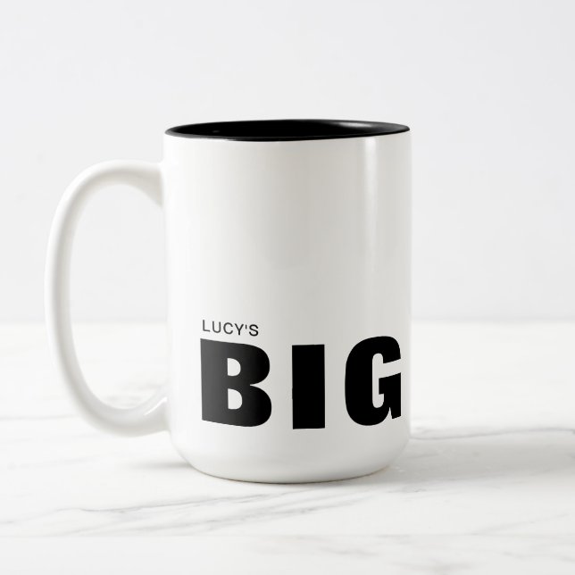 Big Mug Personalisable Black Text Typography (Left)