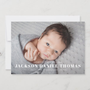 Big Name Full Bleed Photo New Baby Announcement
