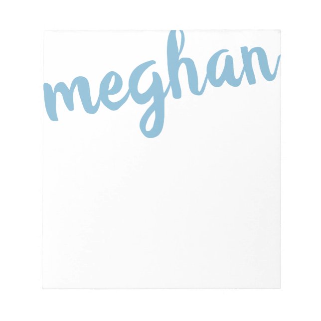 Big Name Light Blue Personalised Notepad (Front)