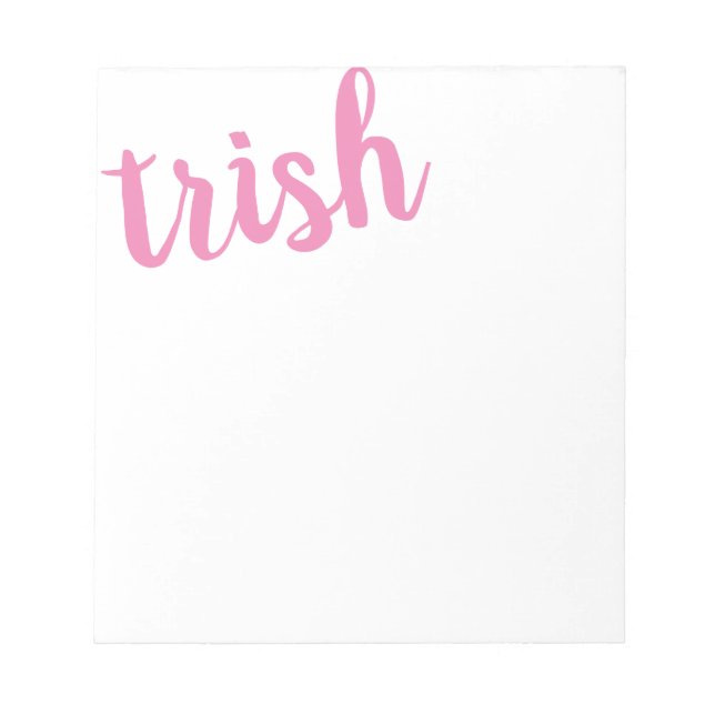 Big Name Pink Personalised Notepad (Front)