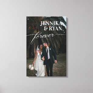 Big Names White Overlay Forever Wedding Photo Canv Canvas Print