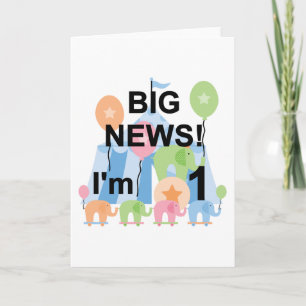 Big News Circus 1st Birthday T-shirts and Gifts Card