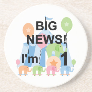 Big News Circus 1st Birthday T-shirts and Gifts Coaster