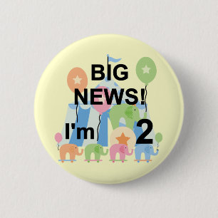 Big News Circus 2nd Birthday T-shirts and Gifts 6 Cm Round Badge