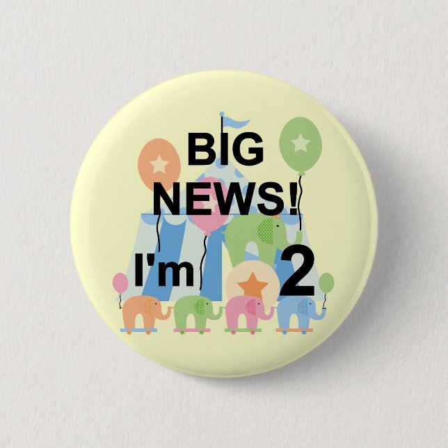 Big News Circus 2nd Birthday T-shirts and Gifts 6 Cm Round Badge (Front)