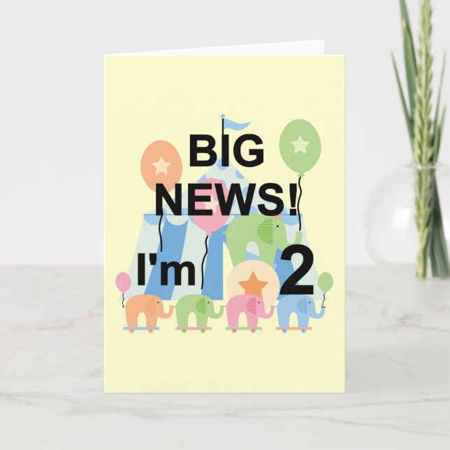 Big News Circus 2nd Birthday T-shirts and Gifts Card (Front)