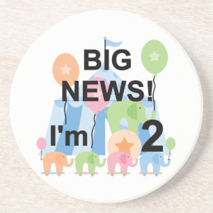 Big News Circus 2nd Birthday T-shirts and Gifts Coaster