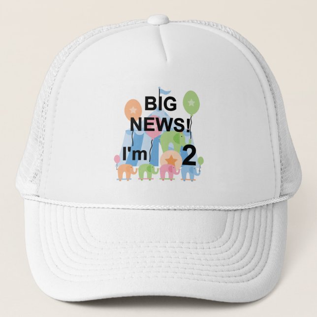 Big News Circus 2nd Birthday T-shirts and Gifts Trucker Hat (Front)