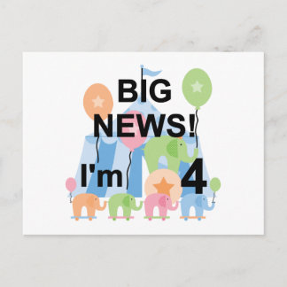 Big News Circus 4th Birthday T shirts and Gifts Postcard