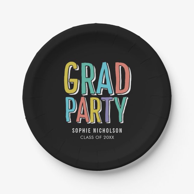 Big News EDITABLE COLOR Graduation Plates (Front)