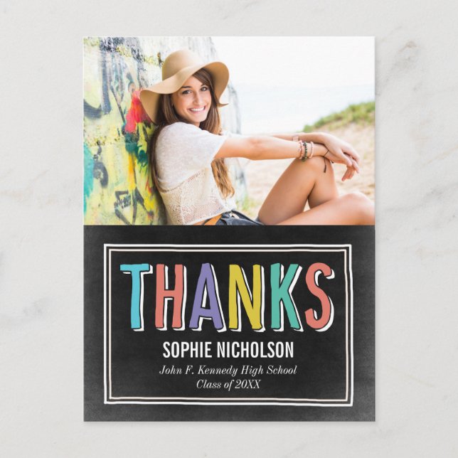 Big News Graduation Thank You Postcard (Front)