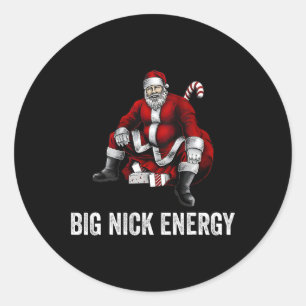 Big Nick Energy Fun Santa Christmas 3 Classic Round Sticker