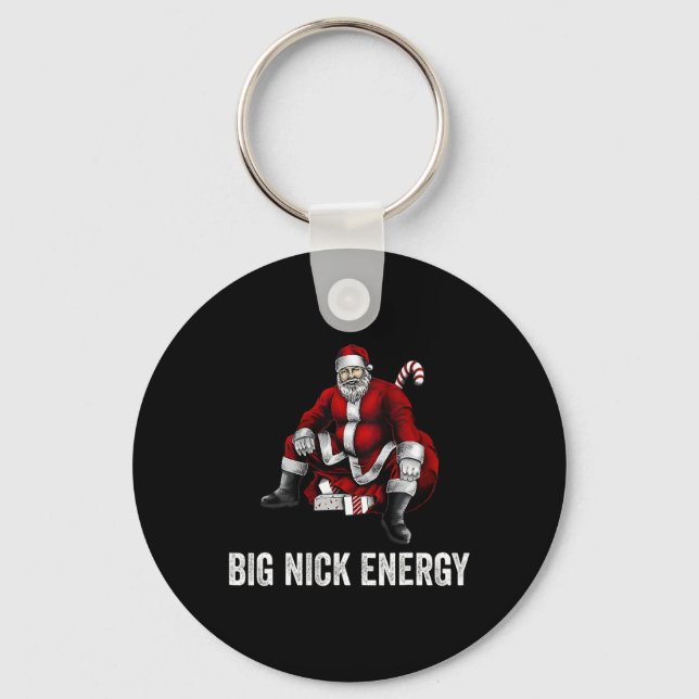 Big Nick Energy Fun Santa Christmas 3  Key Ring (Front)