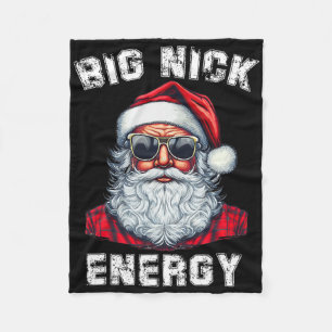 Big Nick Energy Fun Santa Christmas 4  Fleece Blanket