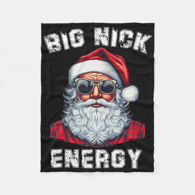 Big Nick Energy Fun Santa Christmas 4  Fleece Blanket (Front)