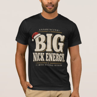 Big Nick Energy Funny Christmas Vintage Typography T-Shirt
