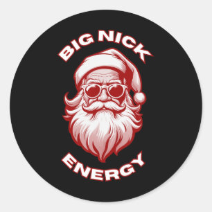 Big Nick Energy Funny Santa Christmas Classic Round Sticker