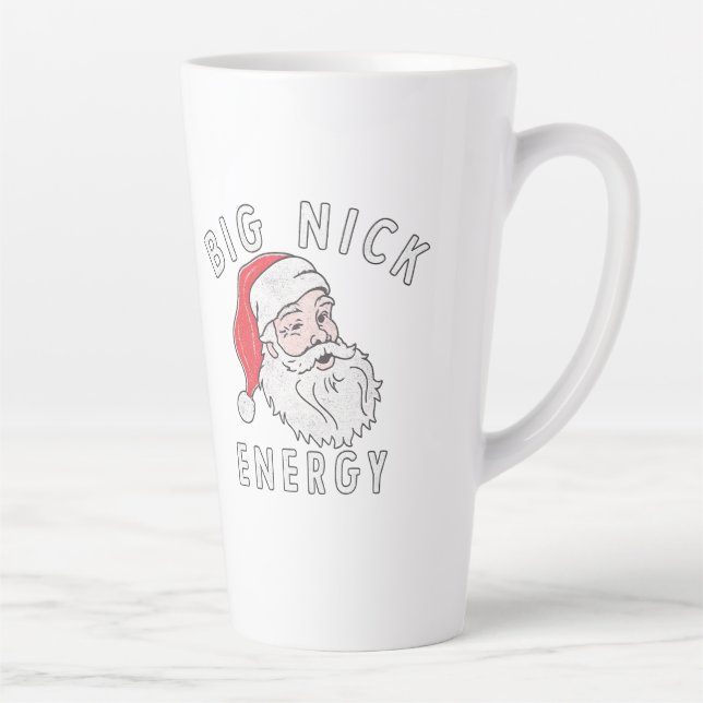 Big Nick Energy – Funny Santa Christmas Design Latte Mug (Right)