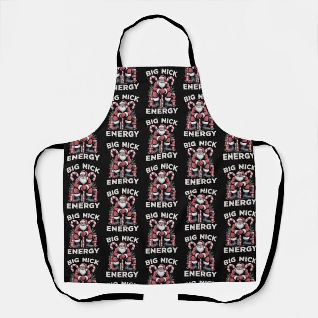 Big Nick Energy Funny Santa Claus Christmas  Apron (Front)