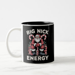 Big Nick Energy Funny Santa Claus Christmas Two-Tone Coffee Mug