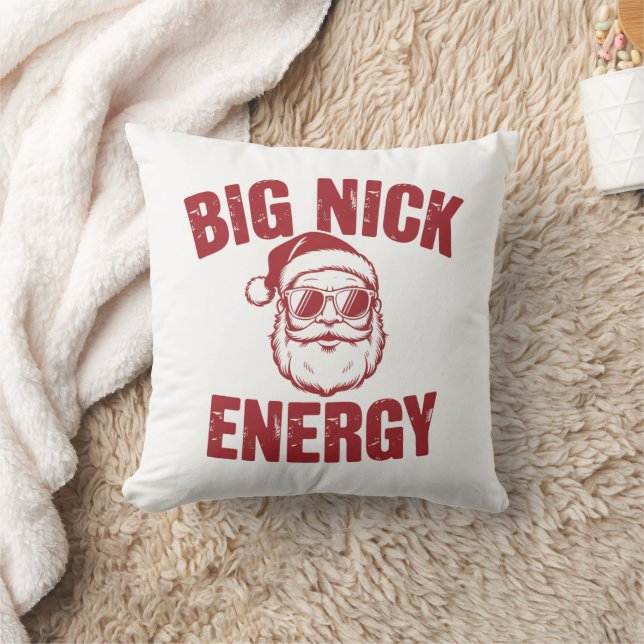 Big Nick Energy Funny Santa Rude Christmas Joke  Cushion (Blanket)