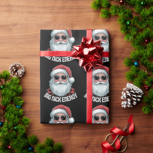Big Nick Energy Funny Santa Sunglasses Christmas Wrapping Paper