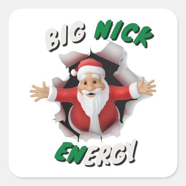 Big Nick Energy Retro  Christmas  Square Sticker (Front)