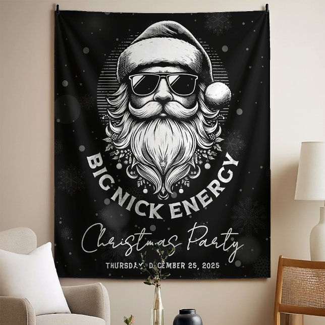 Big Nick Energy Santa Funny Christmas Xmas Holiday Tapestry (Creator Uploaded)