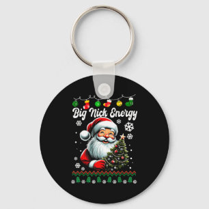Big Nick Energy Santa Xmas Ugly Christmas Sweater  Key Ring