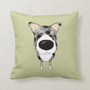 Big Nose Blue Merle Smooth Collie Cushion