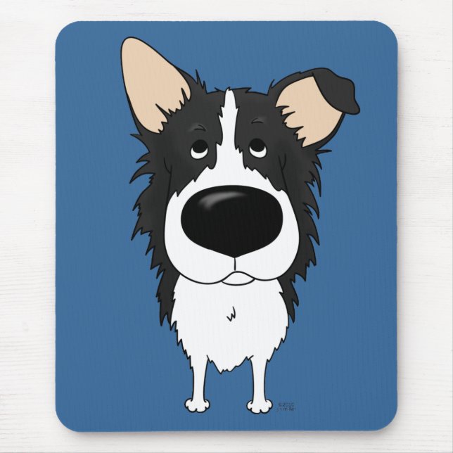 Big Nose Border Collie Mouse Pad (Front)
