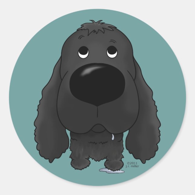Big Nose Cocker Spaniel Classic Round Sticker (Front)