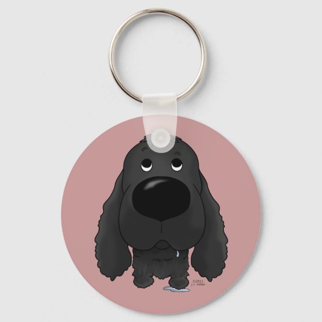 Big Nose Cocker Spaniel Key Ring (Front)