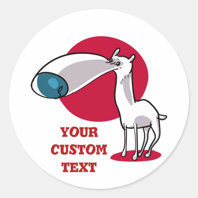 big nose funny dog cartoon classic round sticker (Front)