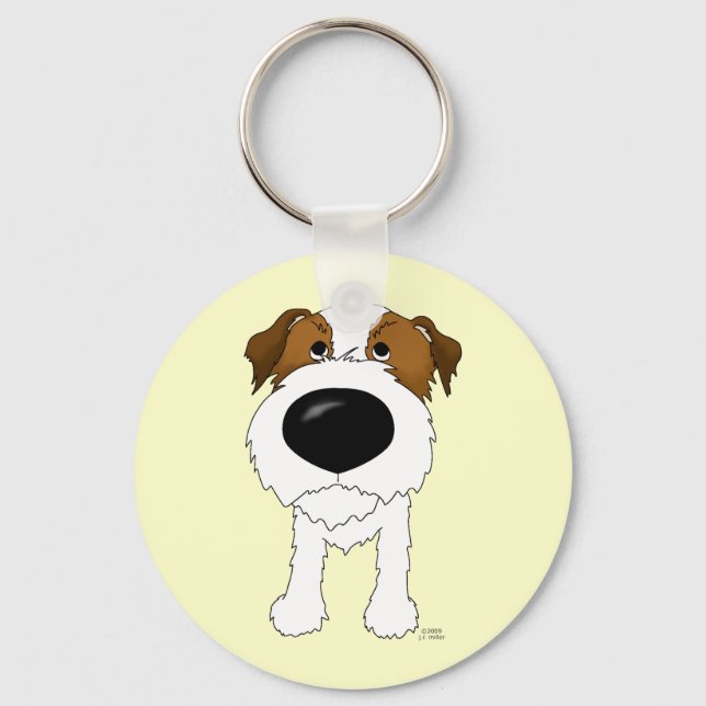 Big Nose Jack Russell Terrier Key Ring (Front)