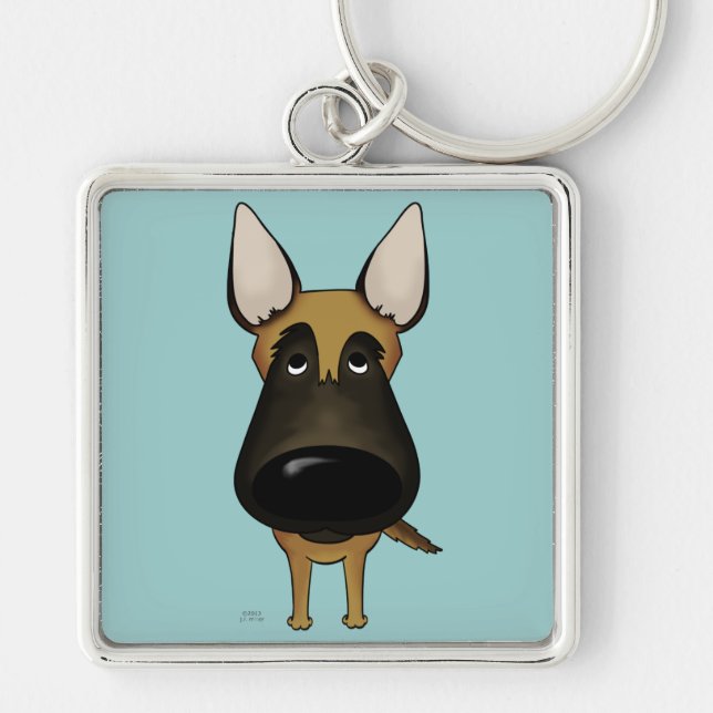 Big Nose Malinois Key Ring (Front)