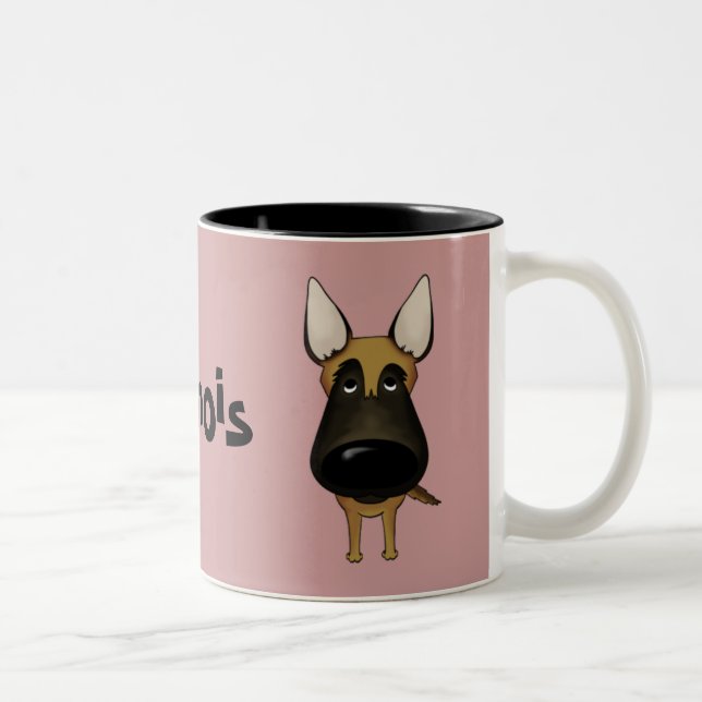 Big Nose Malinois Two-Tone Coffee Mug (Right)