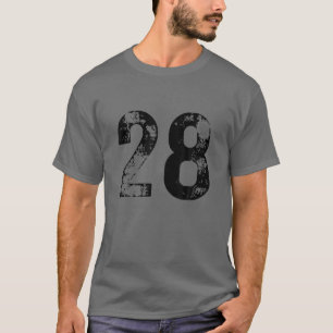Big Number 28 For 28Th Birthday Twenty Eight Years T-Shirt