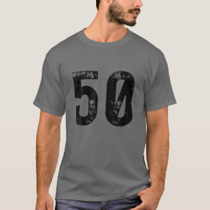 Big Number 50 For 50Th Birthday Fifty Years Old 19 T-Shirt