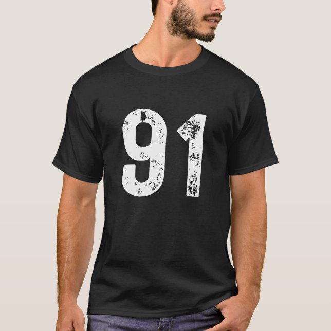 Big Number 91 For Bday 91Th Birthday K-Pop Merchan T-Shirt (Front)