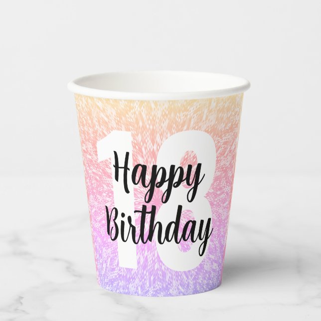 Big Number Mandala Birthday Paper Cups (Front)