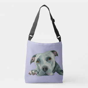Big Ol' Head - Pit Bull Dog Watercolor Painting Crossbody Bag