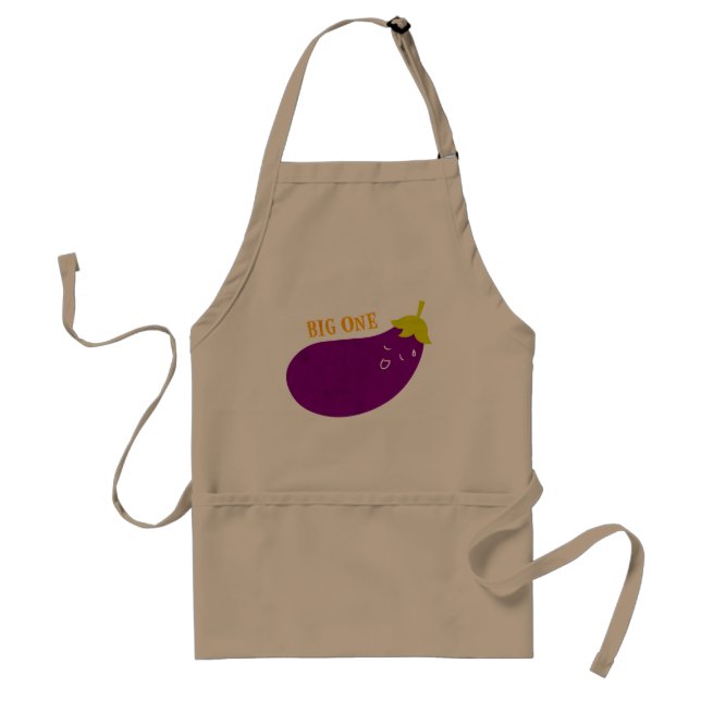 Big One Eggplant Doodle Art Apron (Front)