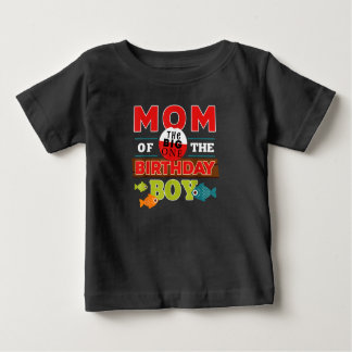 Big One Fishing Theme Mum of the Birthday Baby T-Shirt