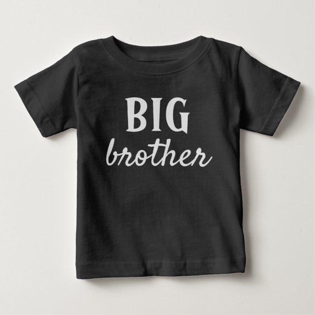BIG or LIL, Brother sister cousin personalised Baby T-Shirt (Front)